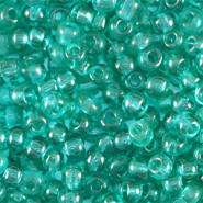 Glasperlen rocailles 8/0 (3mm) Transparent ocean green